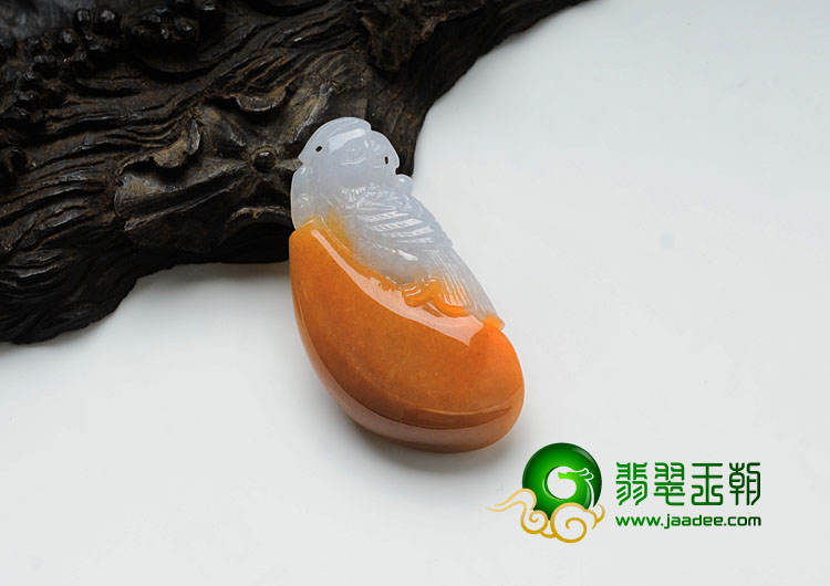 糯冰种红黄翡缅甸翡翠英明神武挂件