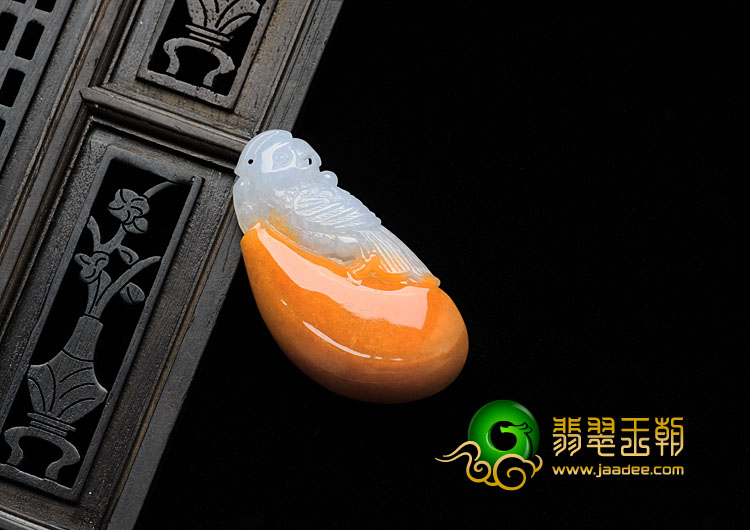 糯冰种红黄翡缅甸翡翠英明神武挂件