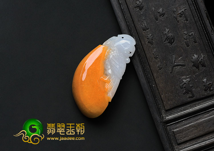 糯冰种红黄翡缅甸翡翠英明神武挂件