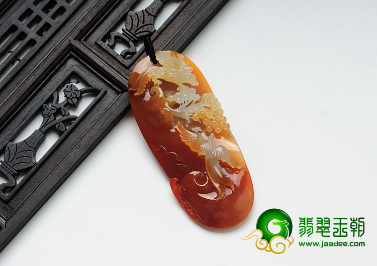 冰种红黄翡缅甸翡翠喜上眉梢挂件