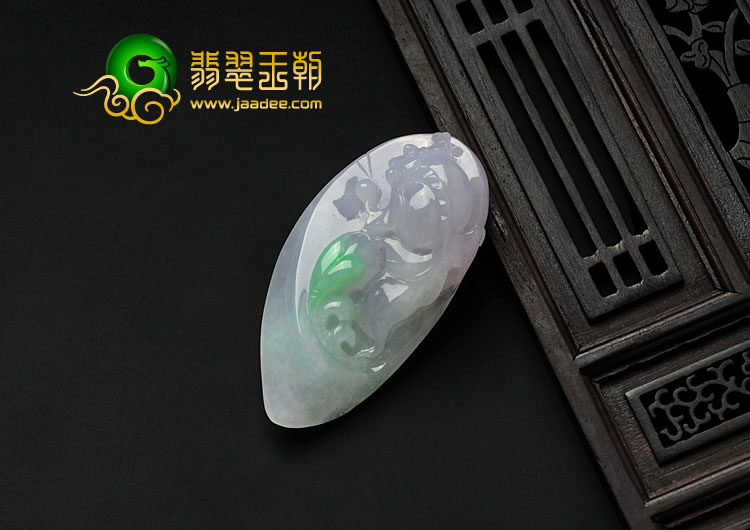 糯冰种春带彩缅甸翡翠金玉满堂挂件