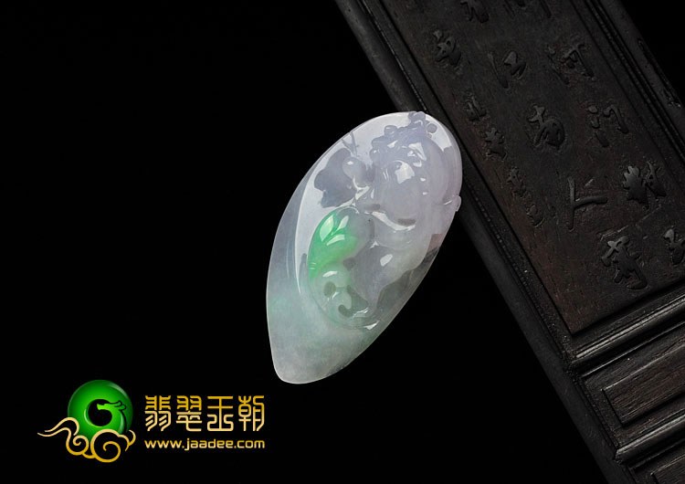 糯冰种春带彩缅甸翡翠金玉满堂挂件
