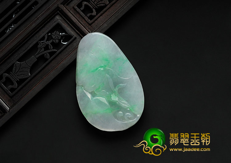 糯冰种飘翠缅甸翡翠金玉满堂挂件