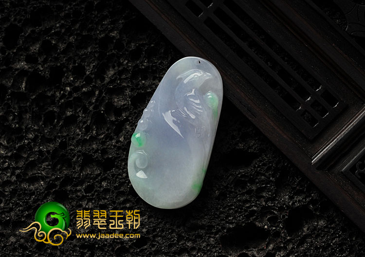 糯冰种春带彩缅甸翡翠喜得连科挂件