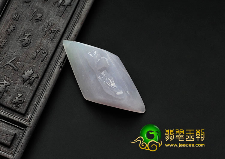 糯冰种淡紫罗兰飘翠缅甸翡翠信手拈花挂件