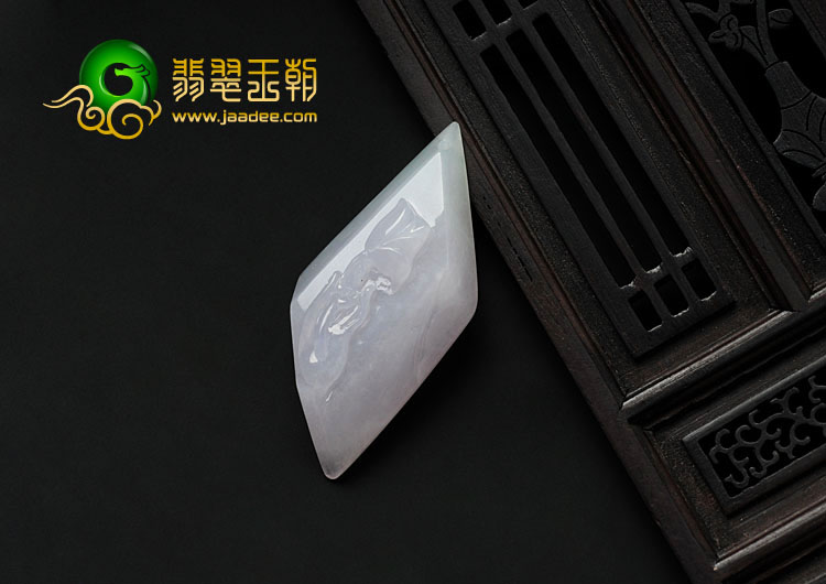 糯冰种淡紫罗兰飘翠缅甸翡翠信手拈花挂件