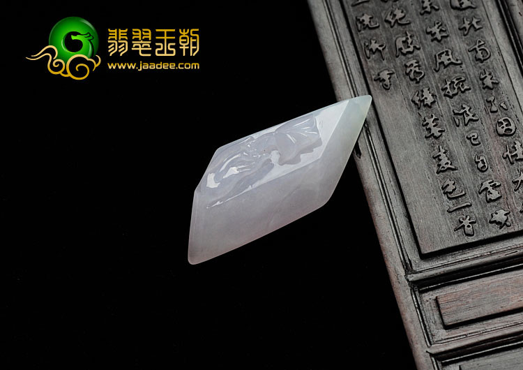 糯冰种淡紫罗兰飘翠缅甸翡翠信手拈花挂件