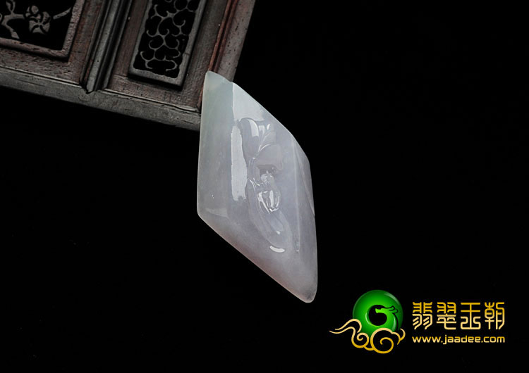 糯冰种淡紫罗兰飘翠缅甸翡翠信手拈花挂件