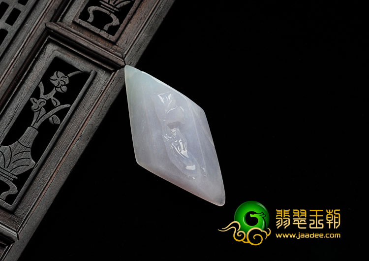 糯冰种淡紫罗兰飘翠缅甸翡翠信手拈花挂件
