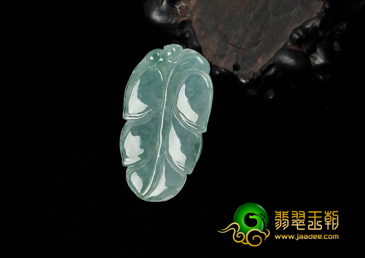 (超值推荐)冰种飘花缅甸翡翠叶子挂件