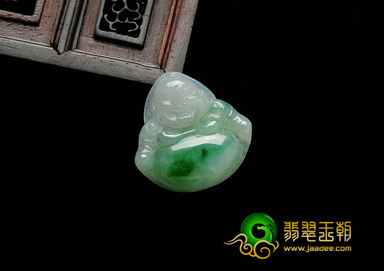 糯冰种飘翠缅甸翡翠玉佛挂件