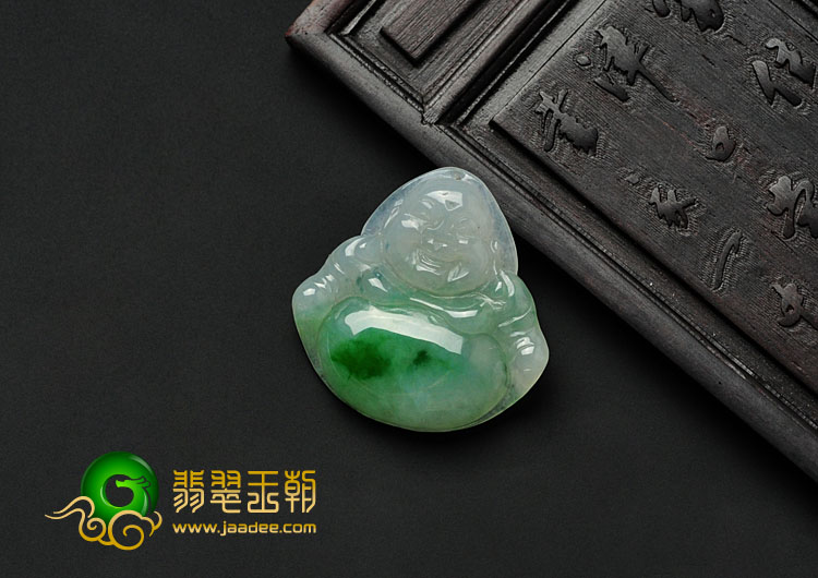 糯冰种飘翠缅甸翡翠玉佛挂件