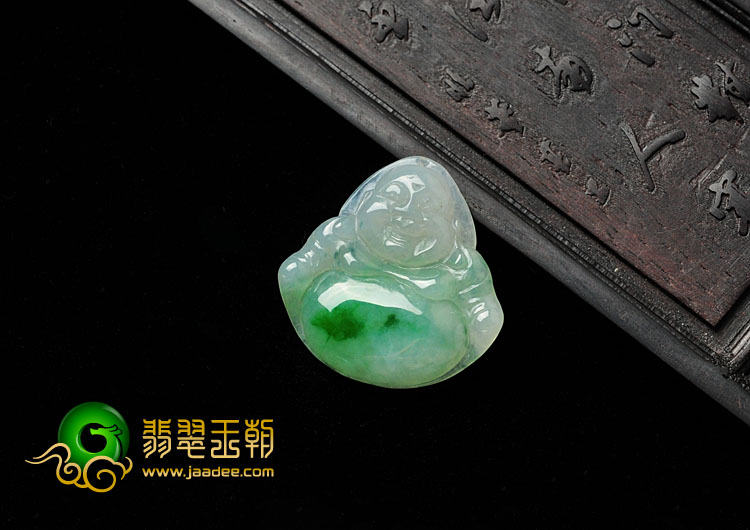 糯冰种飘翠缅甸翡翠玉佛挂件