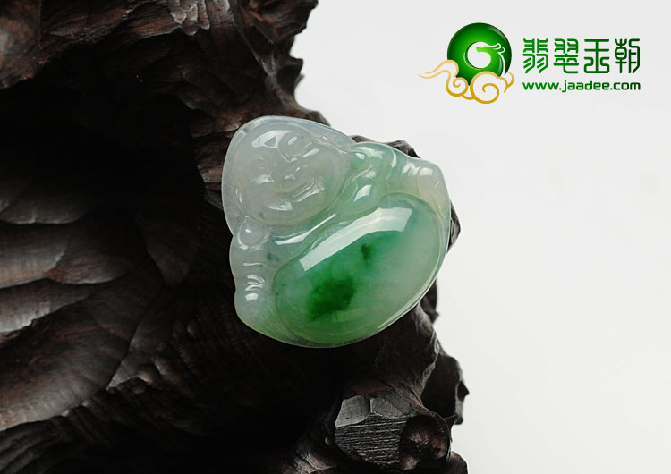 糯冰种飘翠缅甸翡翠玉佛挂件