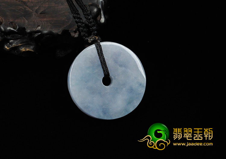 糯冰种紫罗兰飘花缅甸翡翠平安扣挂件
