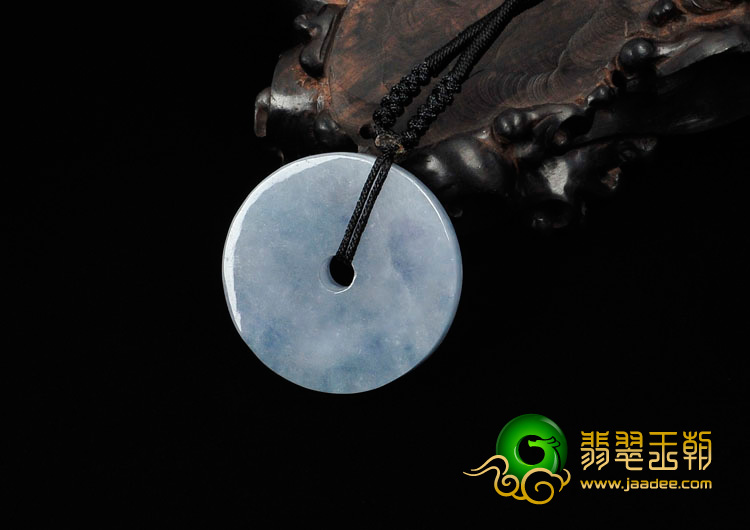 糯冰种紫罗兰飘花缅甸翡翠平安扣挂件