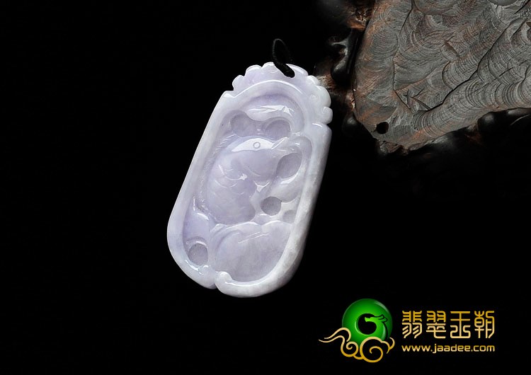 糯冰种紫罗兰缅甸翡翠年年有余挂件
