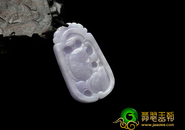 糯冰种紫罗兰缅甸翡翠年年有余挂件