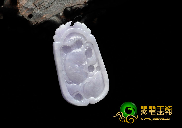 糯冰种紫罗兰缅甸翡翠年年有余挂件