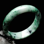 细糯种癣加绿缅甸翡翠手镯（59mm）