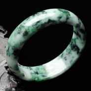 细糯种癣加绿缅甸翡翠手镯（60.6mm）