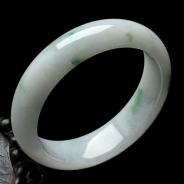 糯冰种飘花缅甸翡翠手镯（56.7mm）