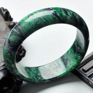 细糯种癣加绿缅甸翡翠手镯（58.8mm）