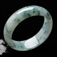 冰种飘花缅甸翡翠手镯（57mm）