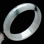 糯冰种飘花缅甸翡翠手镯（55.7mm）