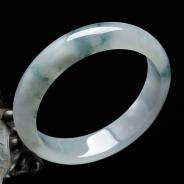 糯冰种飘花缅甸翡翠手镯（57.3mm）