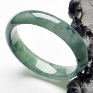 冰种蓝晴水飘花缅甸翡翠手镯（54.4mm）