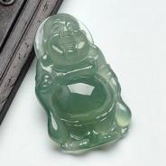 冰玻种晴水缅甸翡翠站佛挂件