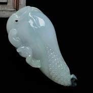 糯冰种飘花缅甸翡翠玉米挂件
