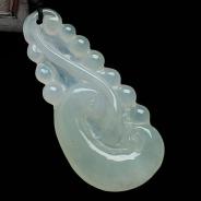 冰种晴水缅甸翡翠如意挂件
