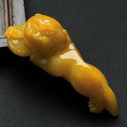 细糯种黄翡缅甸翡翠老虎挂件