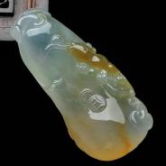 冰种黄翡缅甸翡翠福瓜挂件