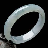 冰种飘花缅甸翡翠手镯（57.3mm）