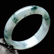 冰种飘花缅甸翡翠手镯（57mm）