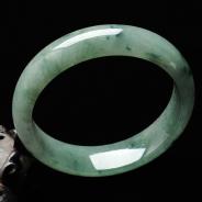 糯冰种飘花缅甸翡翠手镯（57.9mm）