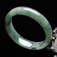 糯冰种飘花缅甸翡翠手镯（58mm）