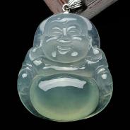 冰种晴水缅甸翡翠玉佛挂件