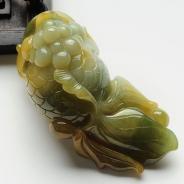 细糯种三彩缅甸翡翠金鱼挂件