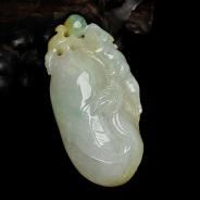 糯冰种三彩缅甸翡翠福瓜挂件