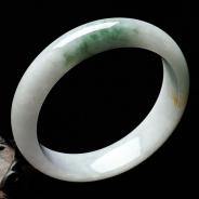 糯冰种飘花缅甸翡翠手镯（57.2mm）