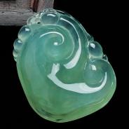 冰种晴水缅甸翡翠如意挂件