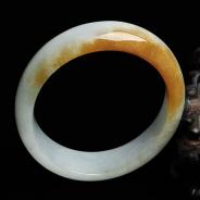 糯冰种黄翡缅甸翡翠贵妃镯（51mm-44.5mm）