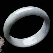 糯冰种淡紫罗兰缅甸翡翠手镯（58.2mm）