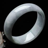 糯冰种淡紫罗兰缅甸翡翠手镯（58mm）