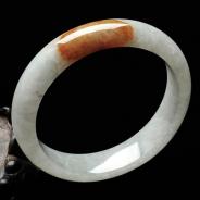 糯冰种黄翡缅甸翡翠手镯（57.4mm）