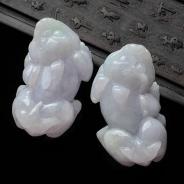 糯冰种春带彩缅甸翡翠貔貅挂件（单价）